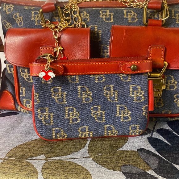 Vintage Dooney Satchel Denim With Matching Wallet - Picture 3 of 11